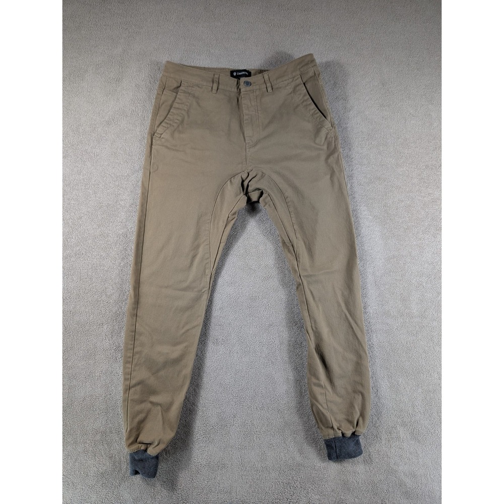 Zanerobe Pants Men's 32‎ Beige Jogger Pants Cotton Stretch Tapered